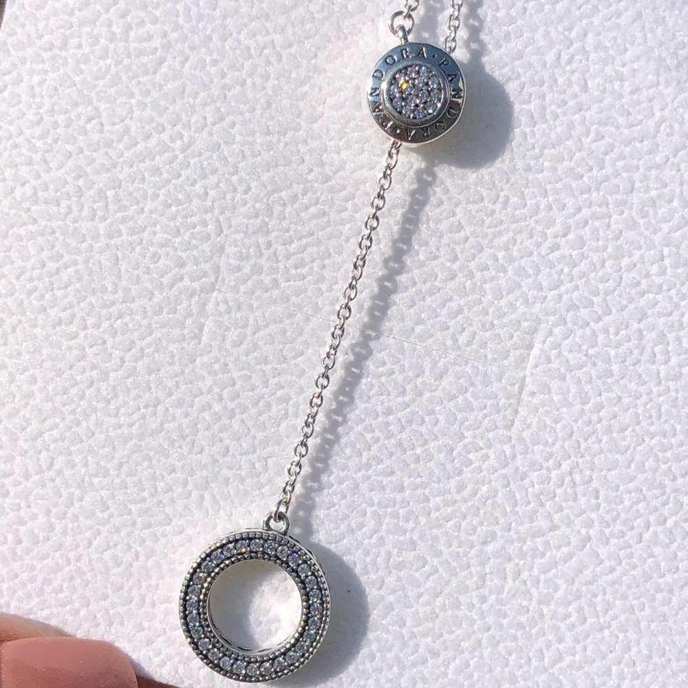 Pandora Logo Pavé Circle Y-Necklace